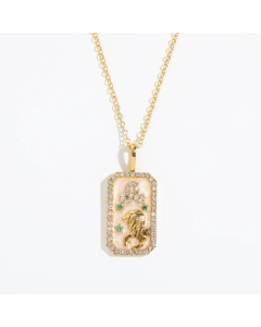 Casual Retro Punk Constellation Stainless Steel Plating Inlay Zircon 18K Gold Plated Pendant Necklace
