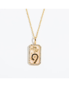 Casual Retro Punk Constellation Stainless Steel Plating Inlay Zircon 18K Gold Plated Pendant Necklace