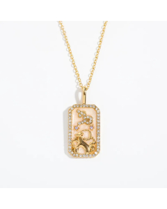 Casual Retro Punk Constellation Stainless Steel Plating Inlay Zircon 18K Gold Plated Pendant Necklace