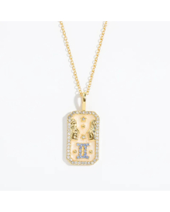 Casual Retro Punk Constellation Stainless Steel Plating Inlay Zircon 18K Gold Plated Pendant Necklace