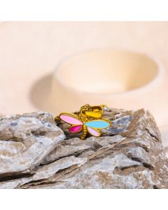 Casual Sweet Simple Style Dragonfly Stainless Steel Plating Three-Dimensional 18K Gold Plated Pendant Necklace