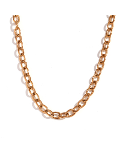 Colorza Basic Simple Style Classic Style Solid Color Stainless Steel Plating 18K Gold Plated Necklace-Gold Color-05