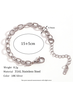 Colorza Basic Simple Style Classic Style Solid Color Stainless Steel Plating 18K Gold Plated Necklace-Steel Color-01