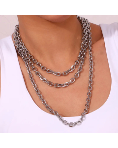 Simple Style Classic Style Solid Color Stainless Steel Plating 18K Gold Plated Necklace
