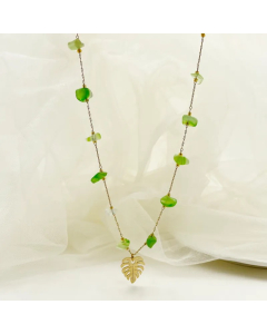 Casual Vacation Leaves Stainless Steel Gravel Polishing Plating Gold Plated Necklace