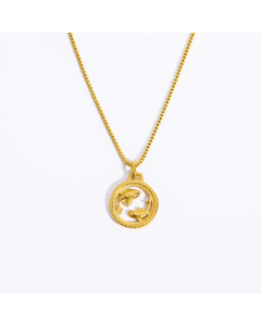 Casual Retro Simple Style Constellation Stainless Steel Plating Hollow Out Carving 18K Gold Plated Pendant Necklace