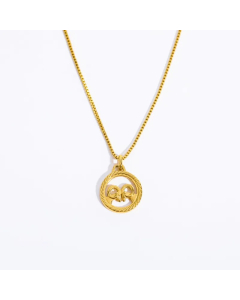 Casual Retro Simple Style Constellation Stainless Steel Plating Hollow Out Carving 18K Gold Plated Pendant Necklace