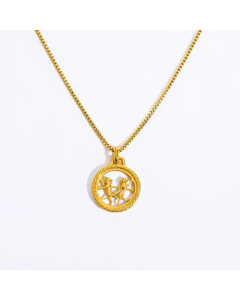 Casual Retro Simple Style Constellation Stainless Steel Plating Hollow Out Carving 18K Gold Plated Pendant Necklace
