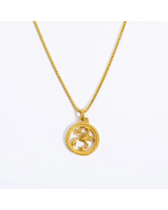 Casual Retro Simple Style Constellation Stainless Steel Plating Hollow Out Carving 18K Gold Plated Pendant Necklace