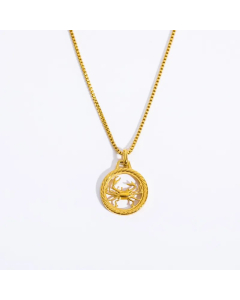 Casual Retro Simple Style Constellation Stainless Steel Plating Hollow Out Carving 18K Gold Plated Pendant Necklace