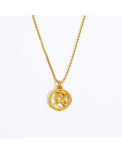 Casual Retro Simple Style Constellation Stainless Steel Plating Hollow Out Carving 18K Gold Plated Pendant Necklace