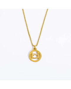 Casual Retro Simple Style Constellation Stainless Steel Plating Hollow Out Carving 18K Gold Plated Pendant Necklace
