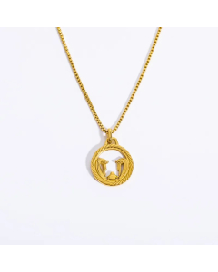 Casual Retro Simple Style Constellation Stainless Steel Plating Hollow Out Carving 18K Gold Plated Pendant Necklace