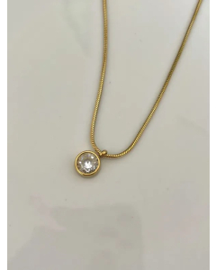 Vintage Style Vacation Solid Color Stainless Steel Layered Plating Inlay Zircon 18K Gold Plated Layered Necklaces