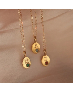 Casual Simple Style Letter Titanium Steel Plating Inlay Zircon 18K Gold Plated Pendant Necklace