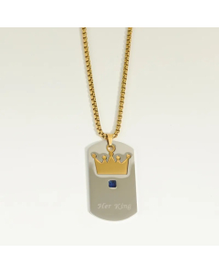 Retro Commute Crown Stainless Steel Plating Hollow Out 18K Gold Plated Pendant Necklace