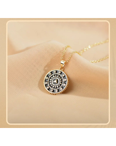 Simple Style Round Stainless Steel Copper Inlay Zircon Pendant Necklace