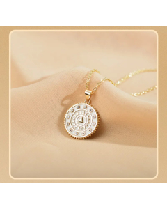 Simple Style Round Stainless Steel Copper Inlay Zircon Pendant Necklace