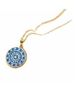 Simple Style Round Stainless Steel Copper Inlay Zircon Pendant Necklace