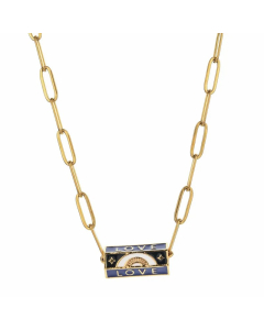 Retro Lady Letter Devil'S Eye Stainless Steel Copper Enamel Inlay Zircon Necklace