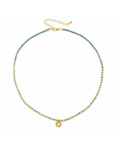 Casual Geometric Stainless Steel Seed Bead Irregular Plating Pendant Necklace
