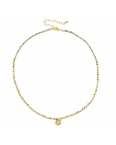 Casual Geometric Stainless Steel Seed Bead Irregular Plating Pendant Necklace