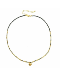 Casual Geometric Stainless Steel Seed Bead Irregular Plating Pendant Necklace