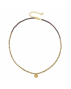 Casual Geometric Stainless Steel Seed Bead Irregular Plating Pendant Necklace