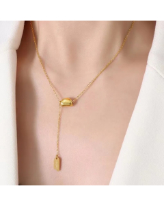 Simple Style Solid Color Titanium Steel Plating Pendant Necklace