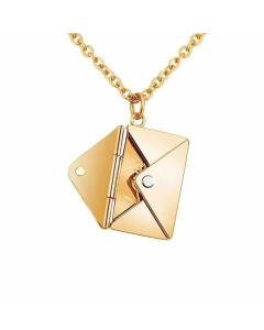 Gold Color Envelope Stainless Steel Titanium Steel Polishing Plating Pendant Necklace