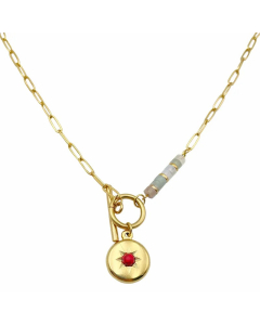 Simple Style Artistic Round Star Stainless Steel Polishing Plating Inlay Turquoise Gold Plated Pendant Necklace