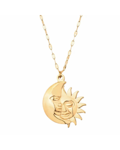 Casual Simple Style Sun Moon Tree Stainless Steel Polishing Plating Pendant Necklace
