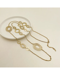 Glam Circle Stainless Steel Polishing Plating Hollow Out Gold Plated Layered Necklaces