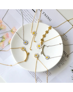 Sweet Daisy Stainless Steel Plating Necklace_colorza_4