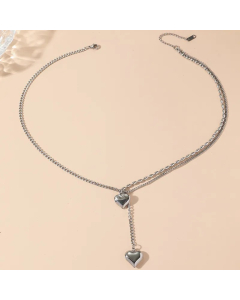 Sweet Simple Style Heart Shape Titanium Steel Polishing Pendant Necklace