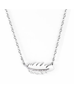 Elegant Simple Style Feather Stainless Steel Titanium Steel Plating Necklace