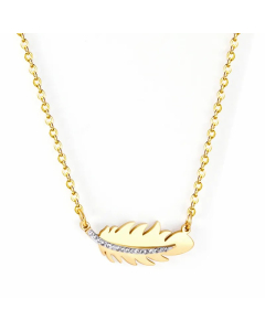 Elegant Simple Style Feather Stainless Steel Titanium Steel Plating Necklace