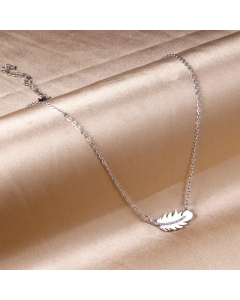Elegant Simple Style Feather Stainless Steel Titanium Steel Plating Necklace