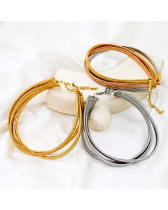 Punk Round Solid Color Stainless Steel Chain Choker