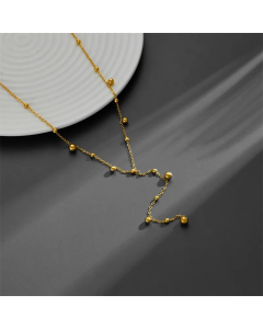 IG Style Simple Style Round Titanium Steel Plating Hollow Out 18K Gold Plated Necklace