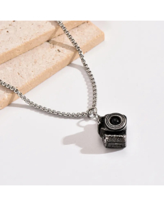 Hip-Hop Vintage Style Camera Stainless Steel Epoxy Pendant Necklace Long Necklace