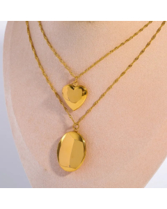 Casual Vintage Style Classic Style Heart Shape Stainless Steel Plating 18K Gold Plated Pendant Necklace