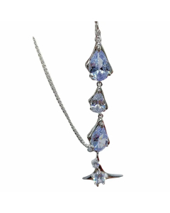 IG Style Star Titanium Steel Inlay Zircon Layered Necklaces