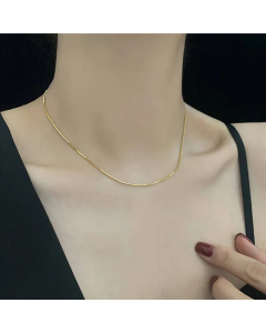 Simple Style Solid Color Titanium Steel Plating 18K Gold Plated Necklace