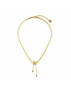 Gold Color Butterfly Titanium Steel Plating Chain 18K Gold Plated Necklace Pendant