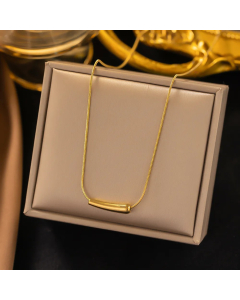 IG Style Simple Style Solid Color Titanium Steel Plating 18K Gold Plated Necklace