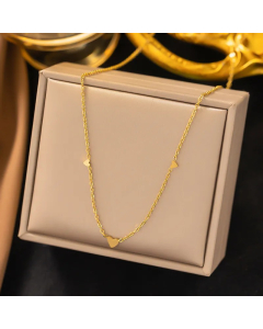 Gold Color Heart Shape Titanium Steel Plating 18K Gold Plated Necklace