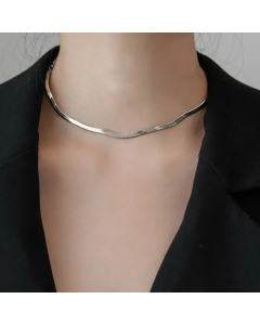 Steel Color Titanium Steel Plating 18K Gold Plated Choker