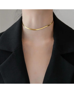 Gold Color Titanium Steel Plating 18K Gold Plated Choker