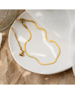 IG Style Solid Color Titanium Steel Plating 18K Gold Plated Choker_colorza_2